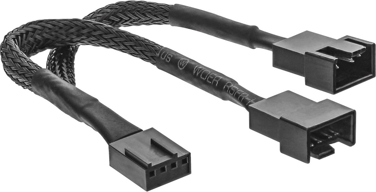 Y-kabel voor ventilator PWM, 4-polige Molex 1 stekker / 2 bus, 0,15 m