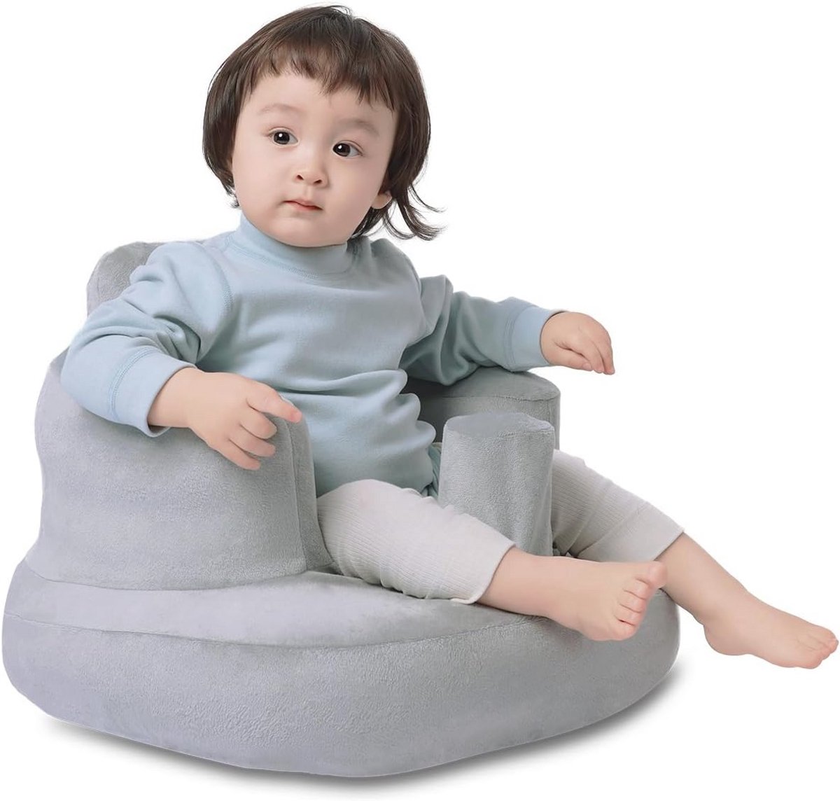 Opblaasbaar babyzitje met ingebouwde luchtpomp - Ergonomische peuterstoel voor 3-36 maanden