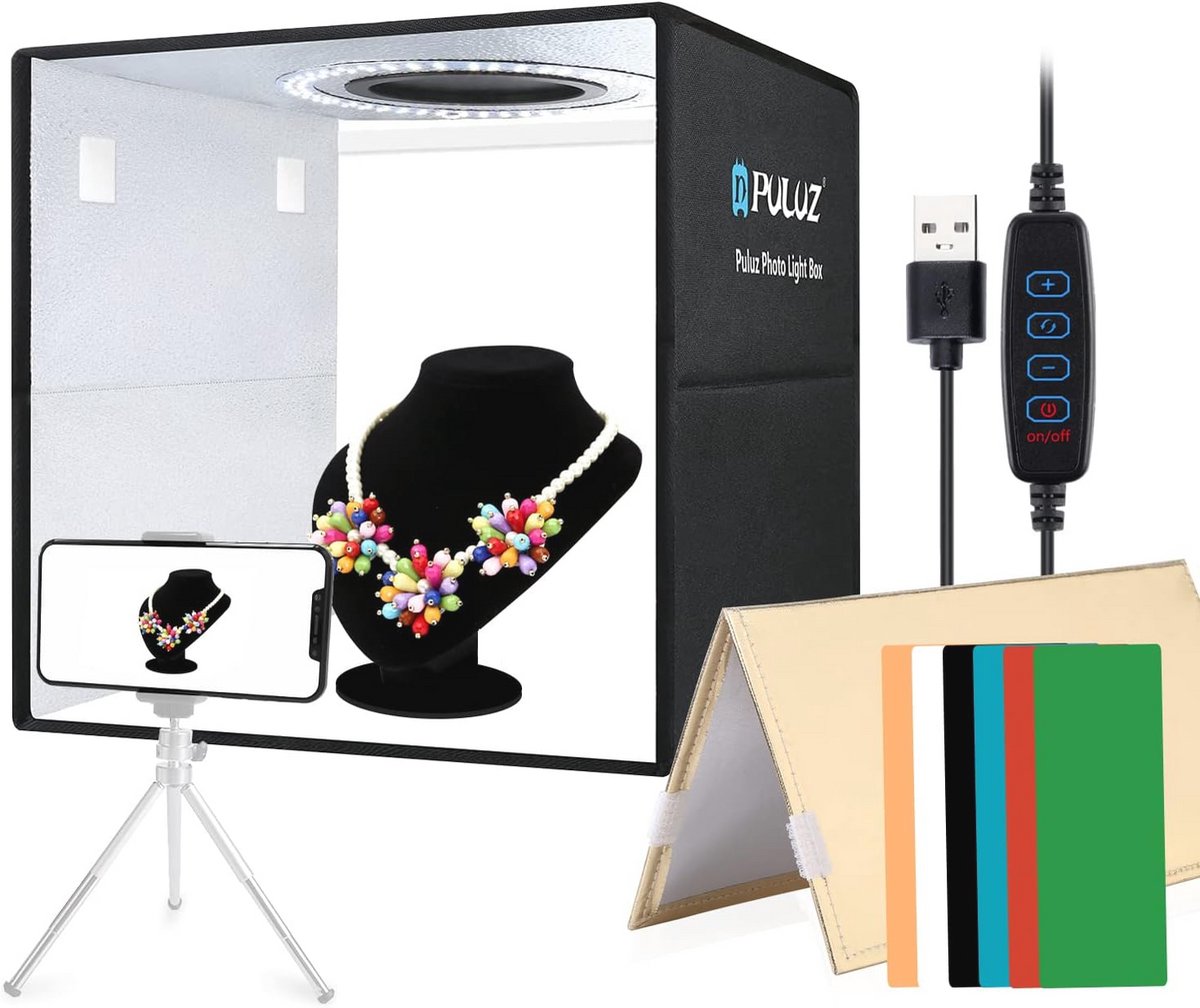 Fotografie Lichtbak met 6 Kleur Achtergronden - 30cm Studio Doos voor Foto's