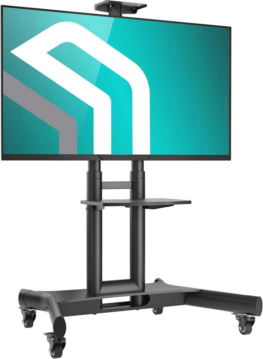 Mobiele TV Stand met Wielen voor 40-70 Inch Schermen - Verstelbare TV Meubel tot 45.5kg