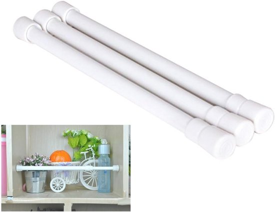 Telescopische Klemstang voor Gordijnen en Kleding - 3 Stuks - Uitschuifbare Paal 11.8 inch — afbeelding 5