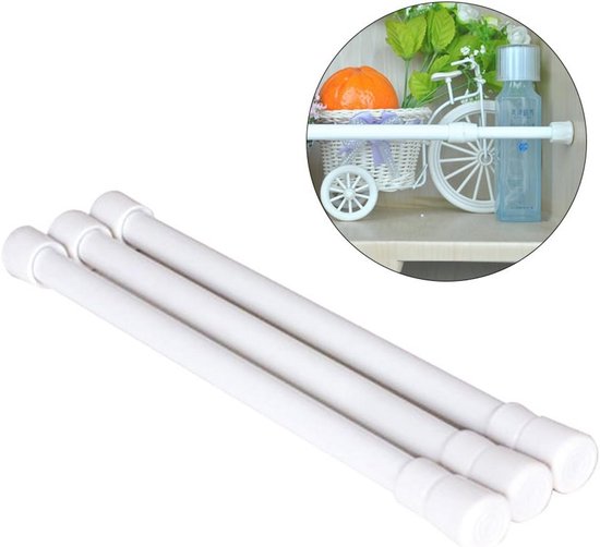 Telescopische Klemstang voor Gordijnen en Kleding - 3 Stuks - Uitschuifbare Paal 11.8 inch — afbeelding 4