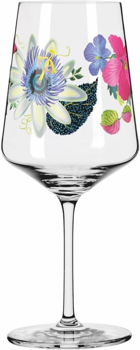 Groot Aperitiefglas Kristalglas 500ml met Kleurrijk Zomereffect Design