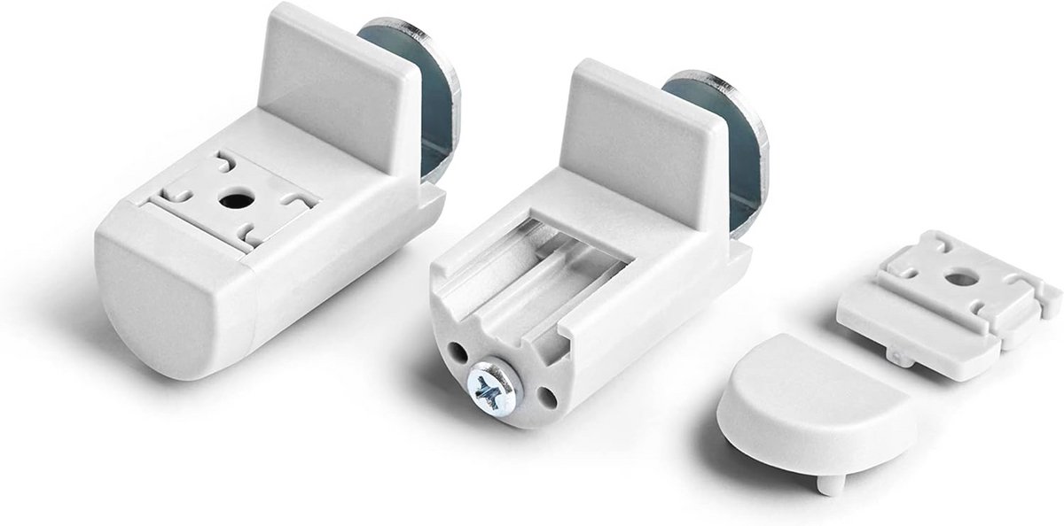 Klemhouders voor plisségordijnen zonder boren - 4 stuks - Wit