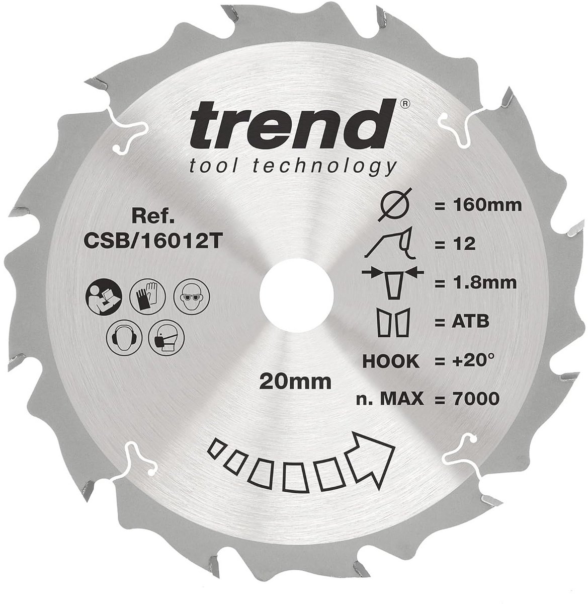 Accu Cirkelzaagblad 160x20mm 12 Tanden voor Hout en Platen