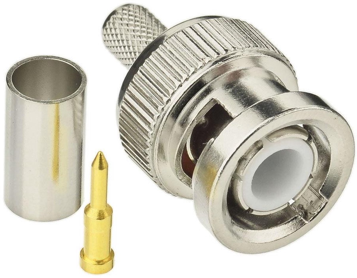 Allecta - BNC Crimp Mannelijke Connector voor RG58 RG142 LMR195 Kabel - 10 stuks, 50 Ohm - Hoge Kwaliteit Connectoren.