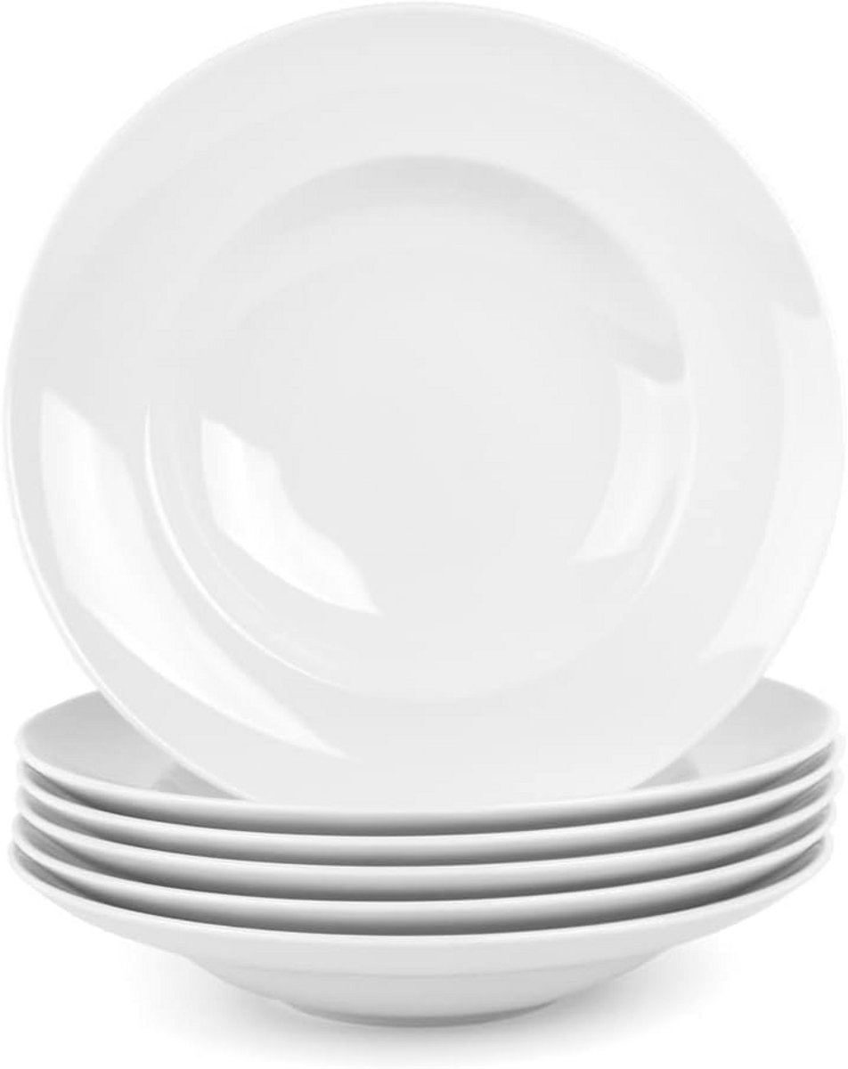 Set van 6 Professionele Porseleinen Pastaborden 26 cm