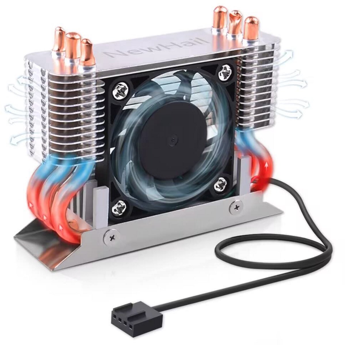 12V M.2 2280 SSD Heatsink met PWM Koelventilator en Koperen Warmtepijpen
