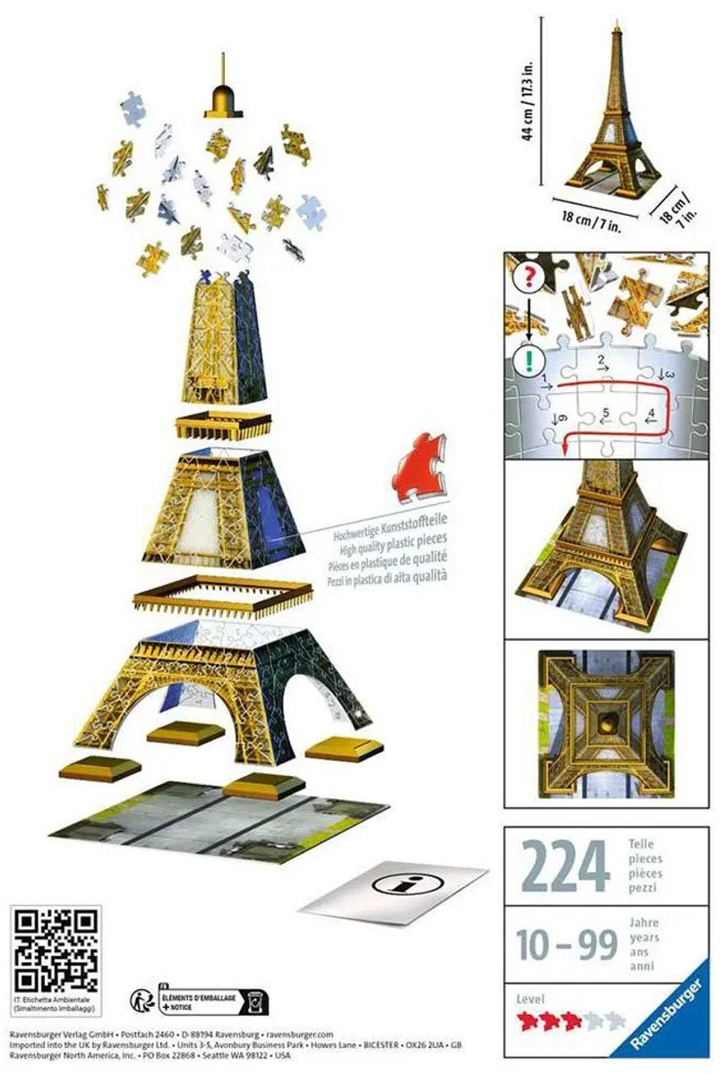 Ravensburger Eiffeltoren - 3D Puzzel gebouw van 216 stukjes — afbeelding 7