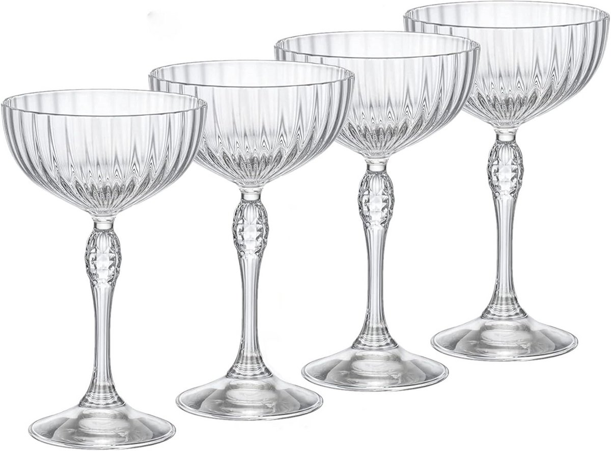 Cocktailglazen 22 cl - Set van 4 Elegant Vintage Glazen
