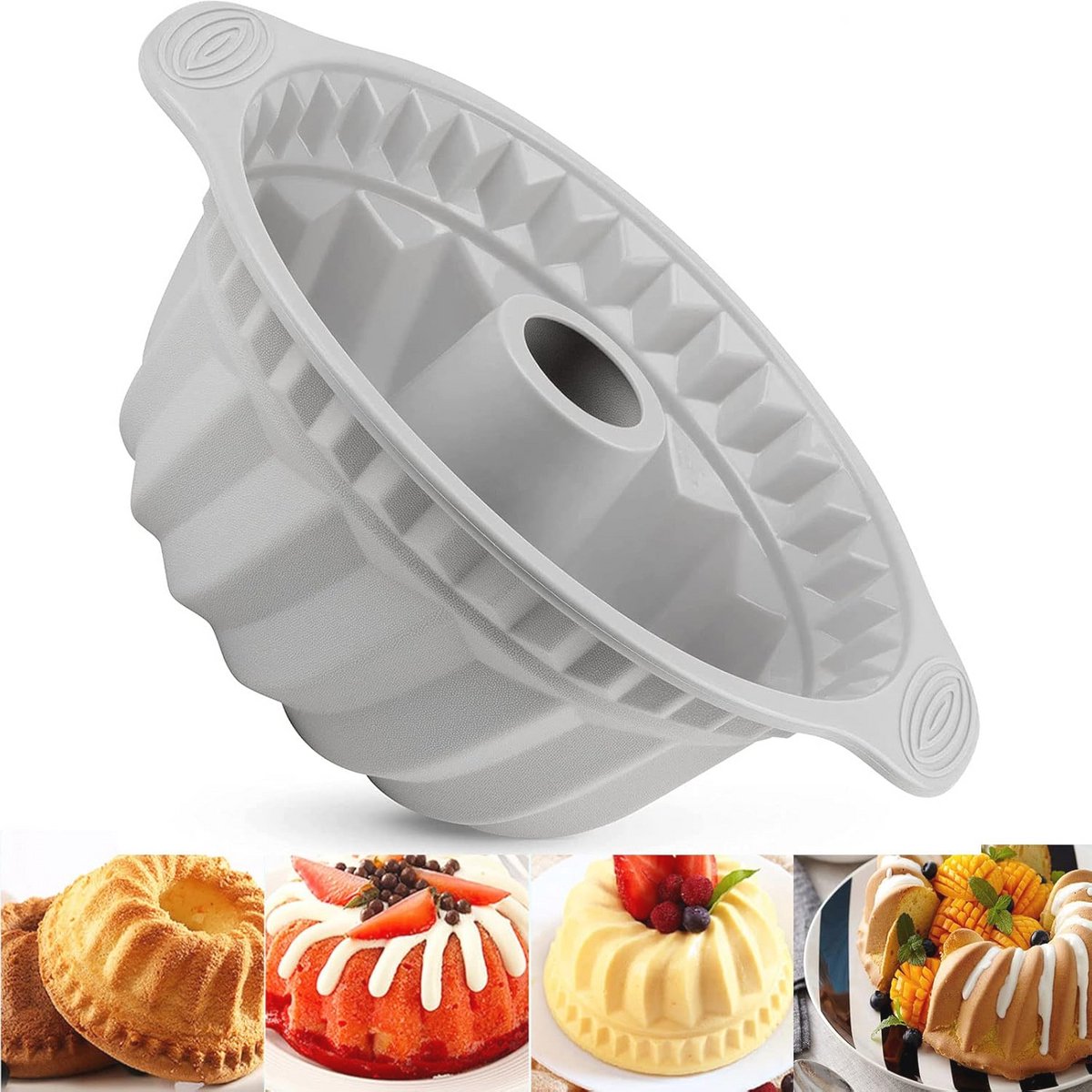 Ronde Cakevorm met Handgrepen 24 cm - Antiaanbaklaag voor Perfecte Taarten