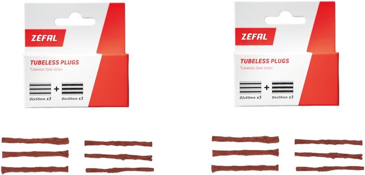 Tubeless Plugs Reparatiebits – Set van 2 Dozen voor Tubeless Banden – Inclusief 3 x Ø 2 mm + 3 x Ø 4 mm