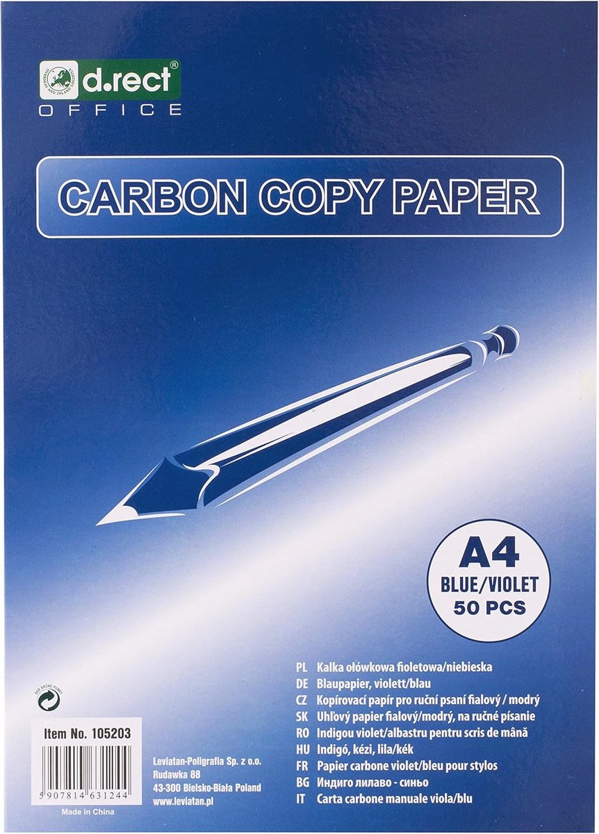 Overtrekpapier voor schetsen A4 - 50 vellen blauw koolstofpapier