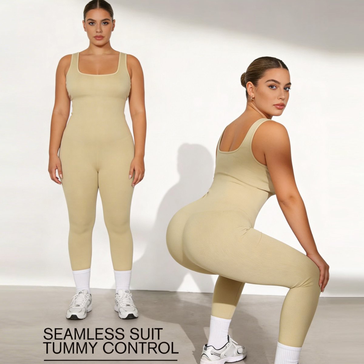 Full body shaper - shaping wear - shapers - bodysuit - slanker - strakker - shape wear - butt lifter - lifting Plus-maat-Beige-XXL
