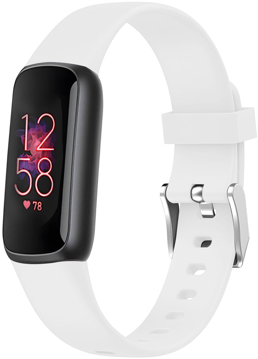 Siliconen bandje - Geschikt voor Fitbit Luxe - Wit