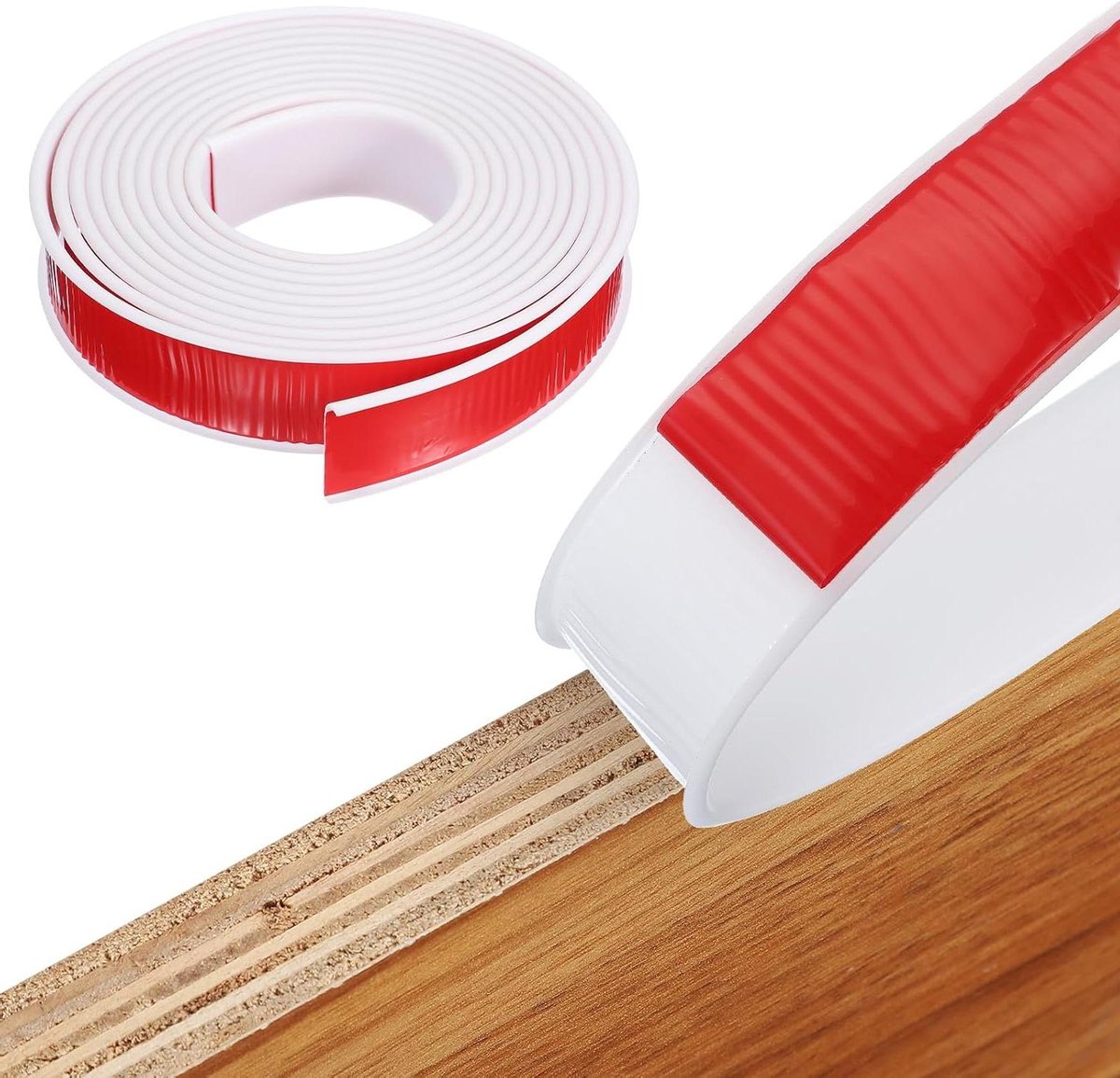 Allecta - Flexibele U-vormige zelfklevende randbescherming 28 mm x 4 m - Wit