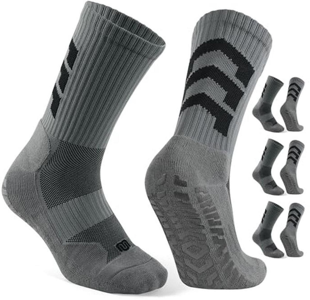 Grip Sokken Voetbal voor Mannen - Antislip Sportsokken - 3 Paar Ademend Katoen