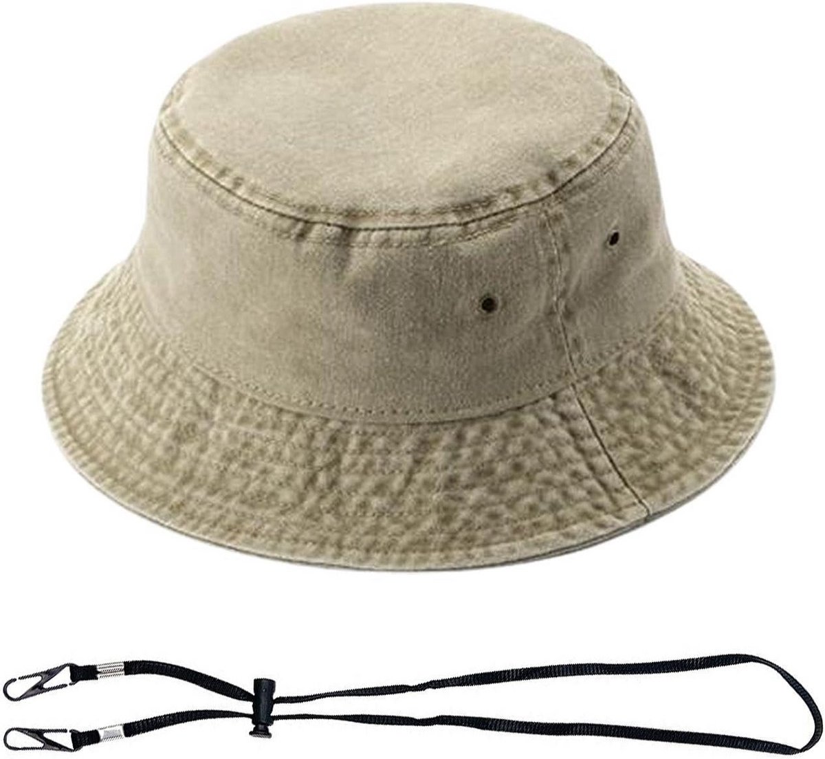 Zomer Vissershoed met Winddicht Touw voor Heren en Dames - Kaki, S/M