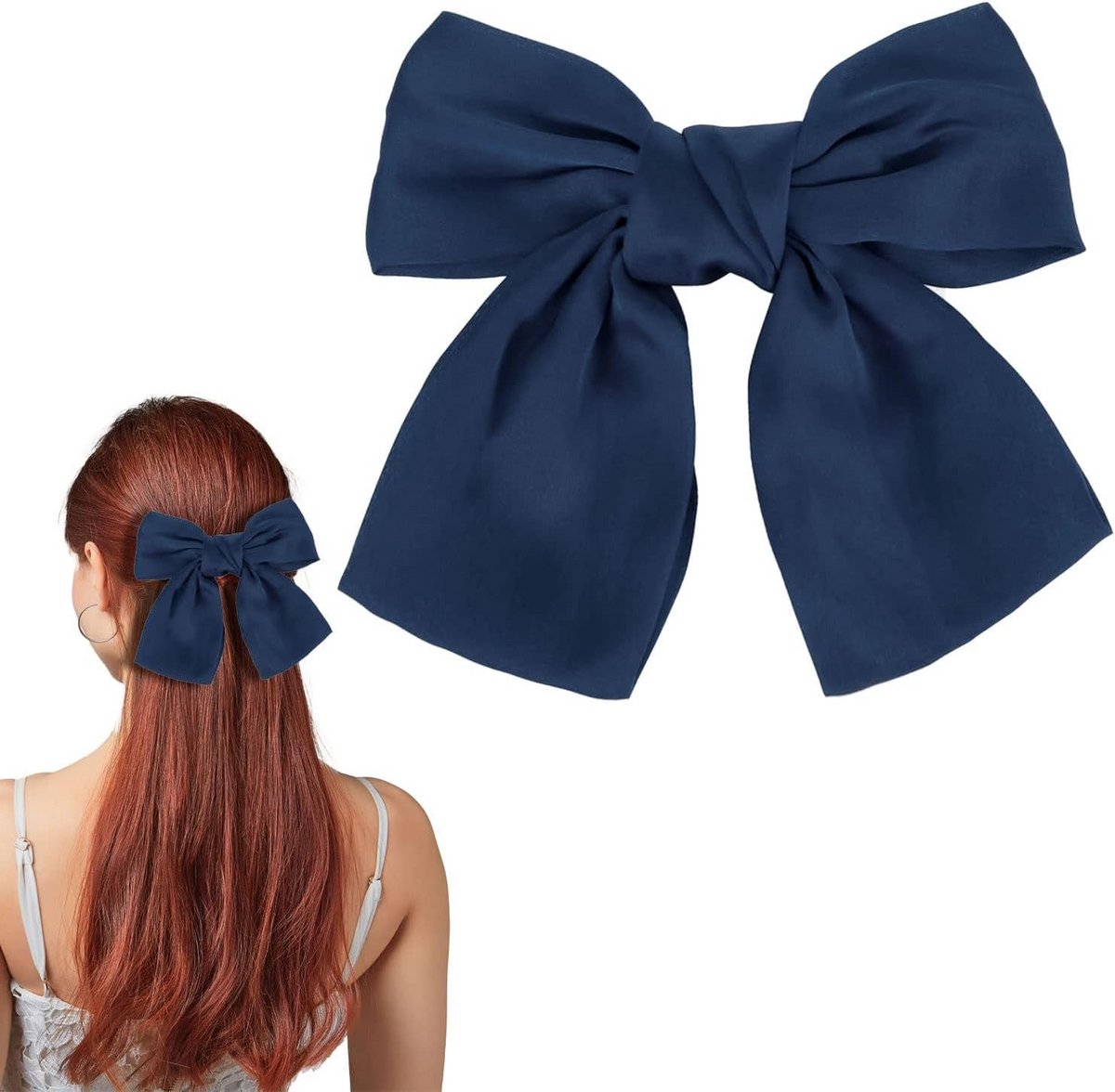 Grote Haarspeld met Strik voor Vrouwen - Blauwe Haaraccessoires