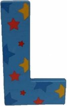 Decoratieletter - L - Hout - 7cm - Blauw