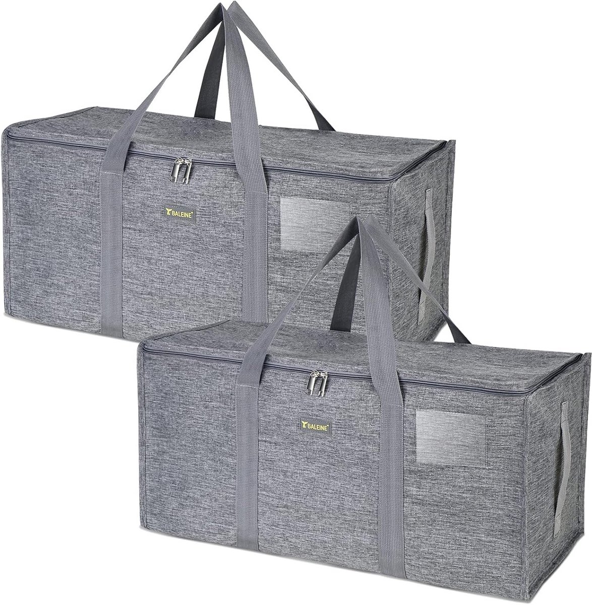 Extra grote opbergtas met ritsen en draaggrepen voor wasgoed - 2-pack