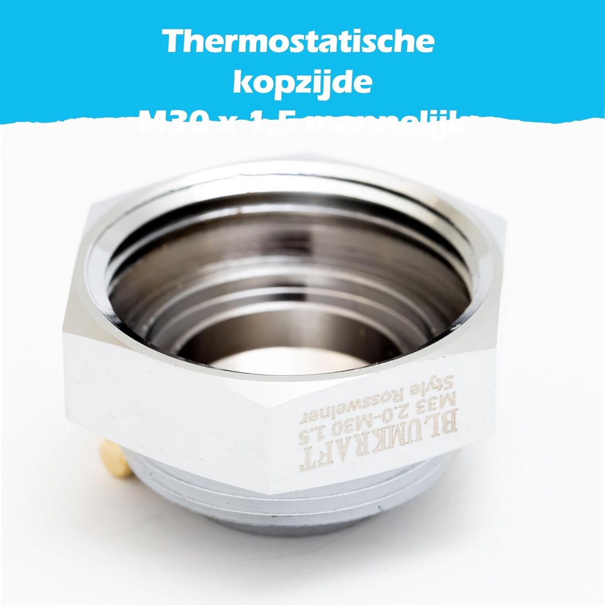 Radiatoradapter M33 x 2 op M30 x 1,5 voor thermostaat – Snelle en robuuste oplossing