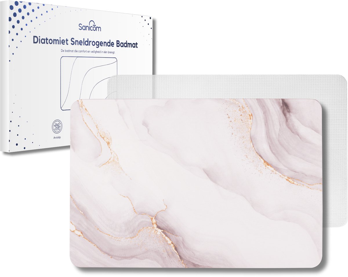 Badmat – Diatomite Badmat – Badkamermat – Absorberende Badmat – Antislip Douchemat – Badmat Antislip – Badkamermat Antislip – Sneldrogende Badmat – 60 × 40 cm