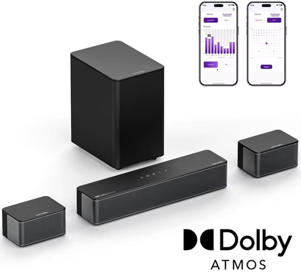 Dolby Atmos 5.1 Soundbar met Subwoofer Zwart