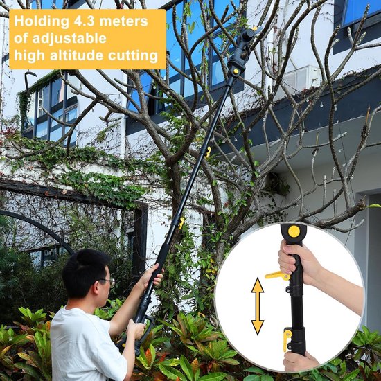 2-in-1 Mini Kettingzaag - Borstelloze Elektrische Accu Zaag met 21V Li-Ion Accu voor Bomen Snoeien van Merkloos	 — afbeelding 3
