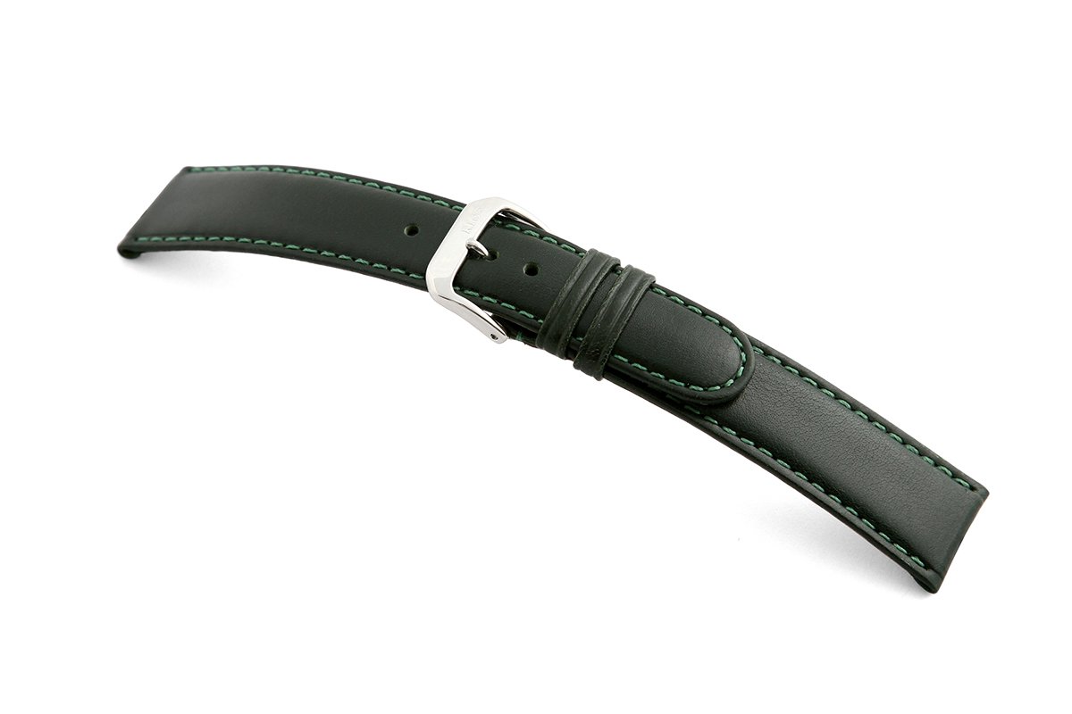 Lederband Phoenix 16mm donkergroen glad