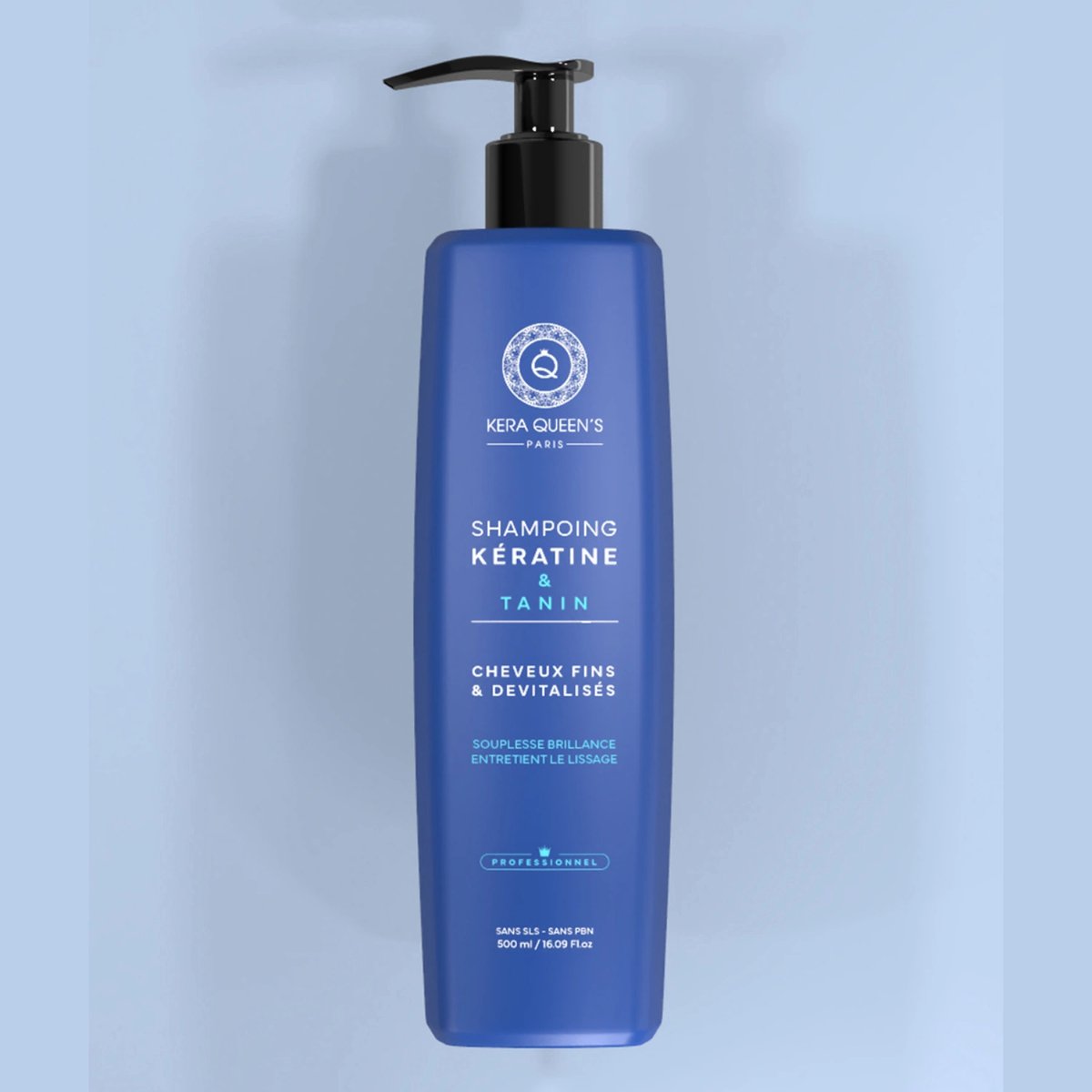 Kera Queens | professionele Shampoo met Keratin & Tannin - voor steil, fijn en futloos haar - 500ml - Vegan