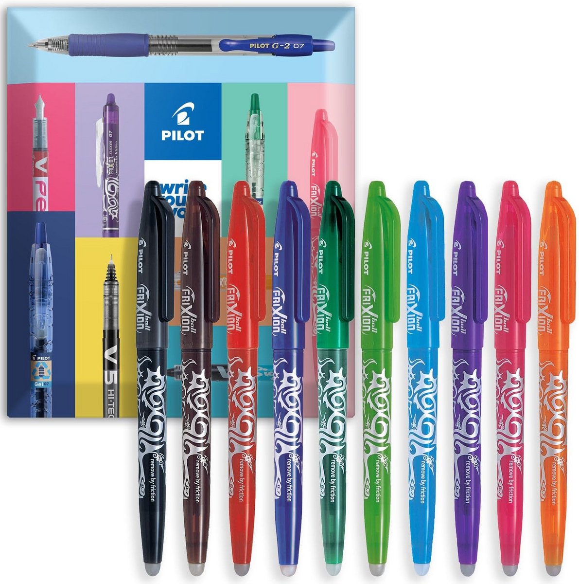 Uitwisbare Rollerball Pen 0.7mm - Set van 10 Kleuren - Medium Punt