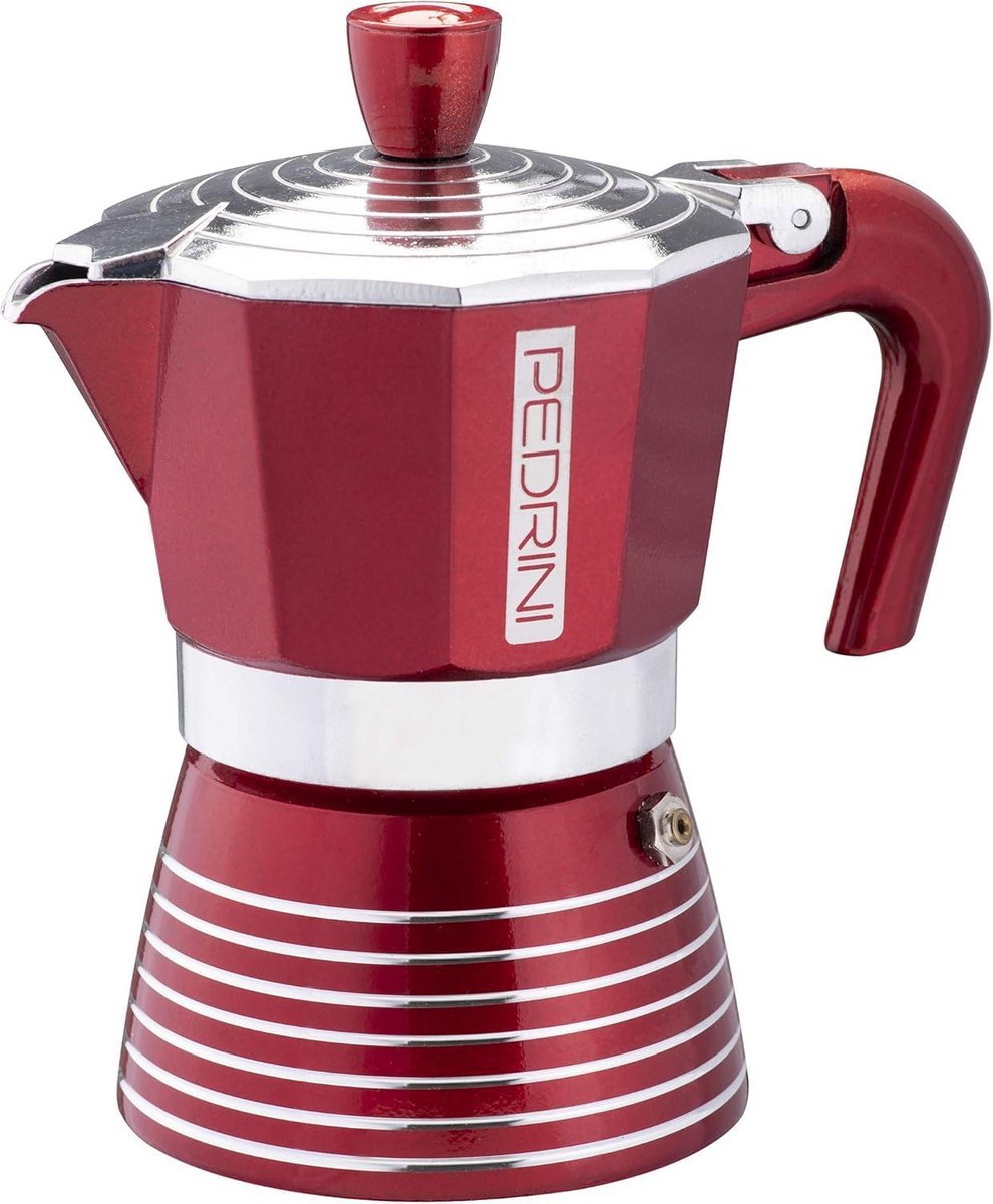 Espresso-maker van aluminium voor 6 kopjes - Glinsterend Rood