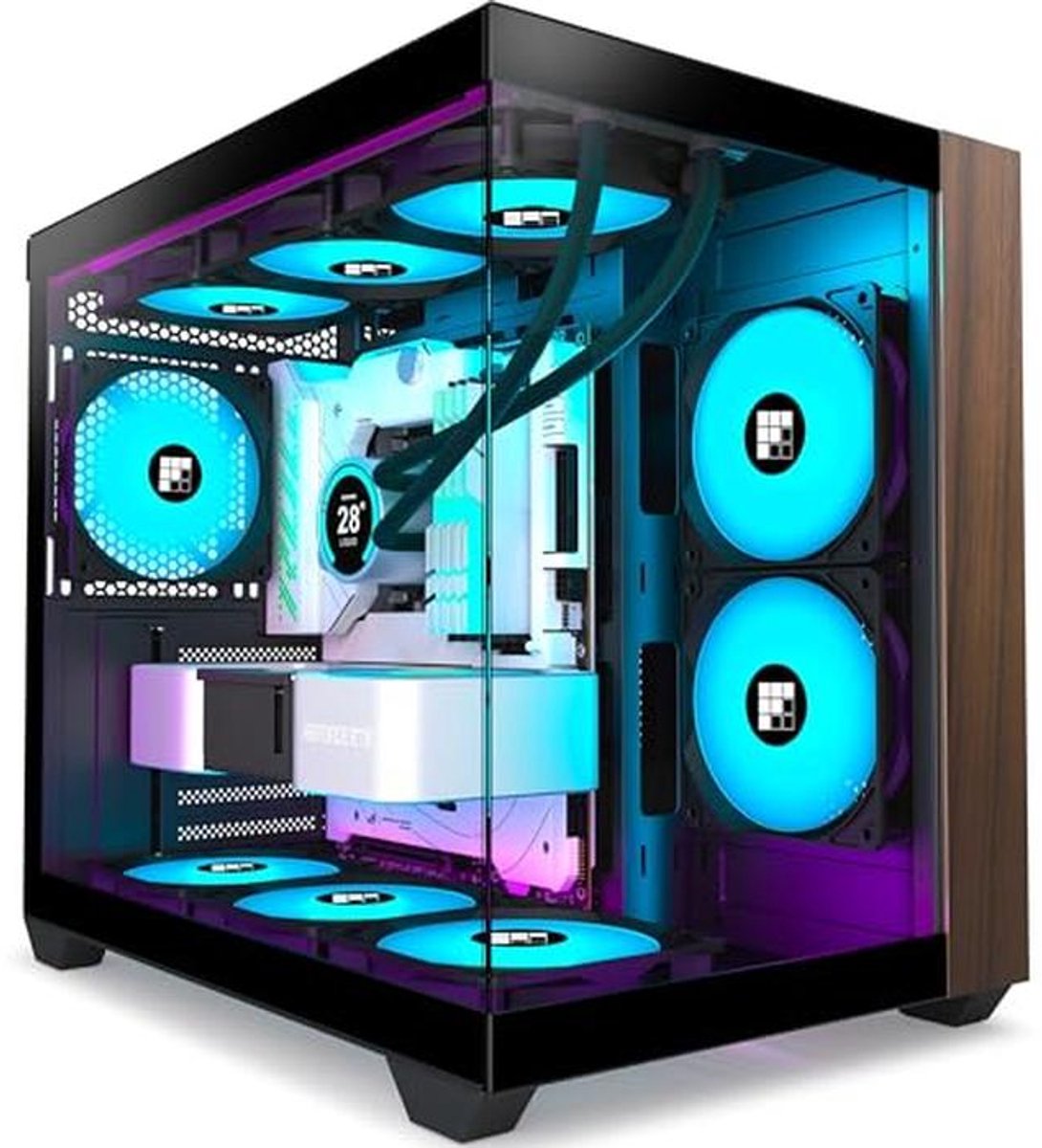 ATX Mid-Tower Gaming PC Behuizing met Panorama-Glas en PWM ARGB Ventilatoren