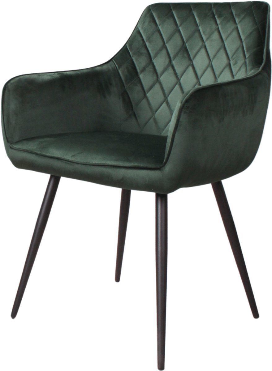 DS4U® Ravi 3.0 eetkamerstoel velours - donkergroen