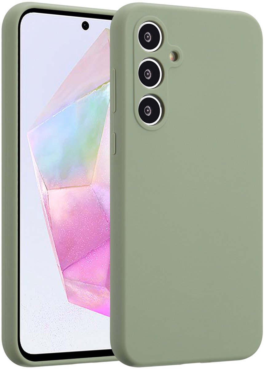 Accezz Hoesje - Geschikt voor Samsung Galaxy A35 - Liquid Silicone Backcover - Cooper Green