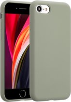 Accezz Hoesje - Geschikt voor Apple iPhone SE (2022) / SE (2020) / 8 / 7 - Liquid Silicone Backcover - Cooper Green