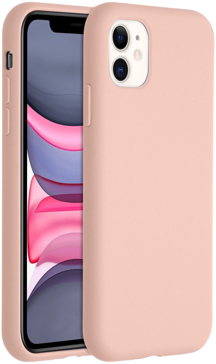 Accezz Hoesje - Geschikt voor Apple iPhone 11 - Liquid Silicone Backcover - Roze