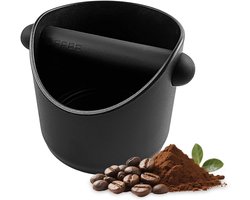 Koffieafklopbak 10x10x11 cm met verwijderbare stamper - zwart