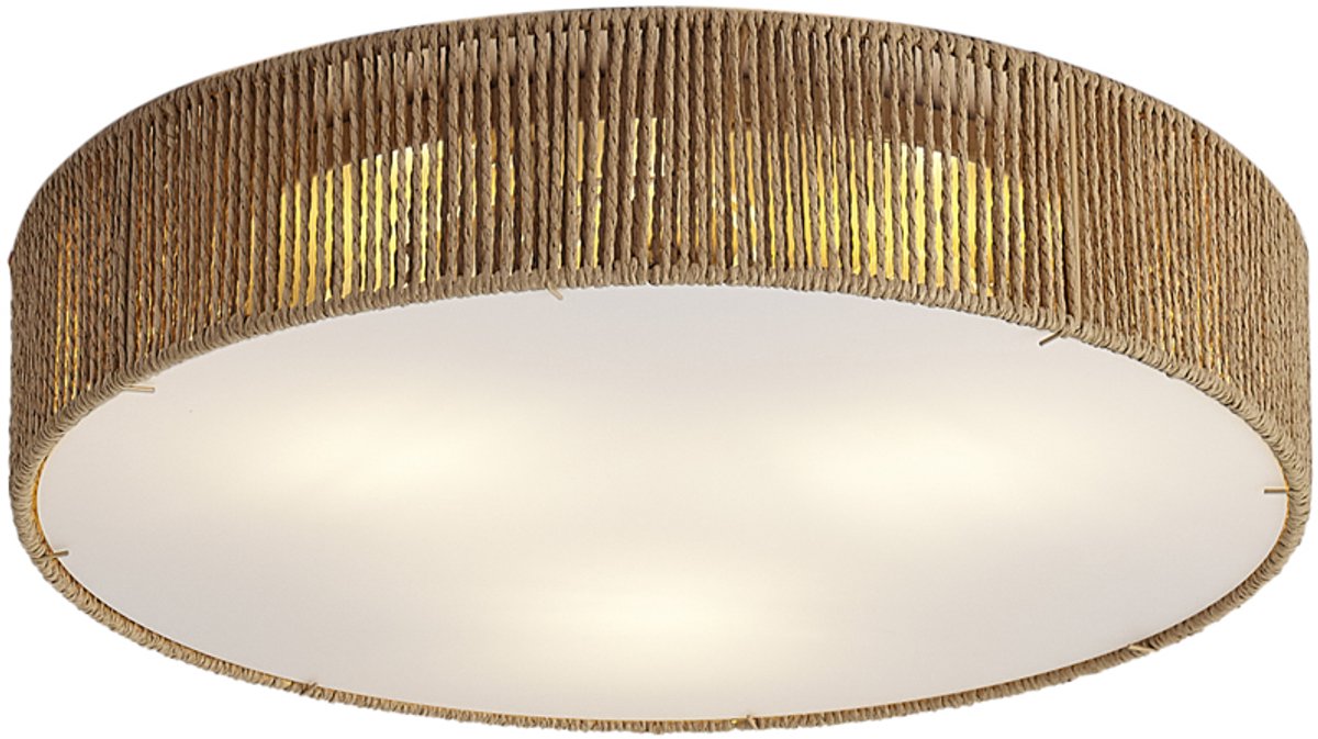 QAZQA luz - Japandi Plafondlamp - 3 lichts - Ø 46 cm - Naturel - Woonkamer | Slaapkamer