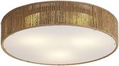 QAZQA luz - Japandi Plafondlamp - 3 lichts - Ø 46 cm - Naturel - Woonkamer | Slaapkamer