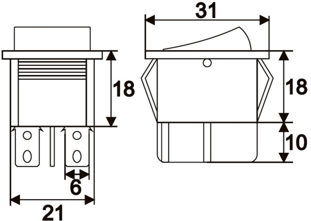 5x Rocker Schakelaar Zwart Met Rode LED – Verlichte Tuimelschakelaar DPST 250V 16A – Inbouw ON/OFF Schakelaar Met I/O Markering – Voor Elektrische Apparatuur En Technische Interfaces – Verkoopeenheid 5 Stuks [09029PI]