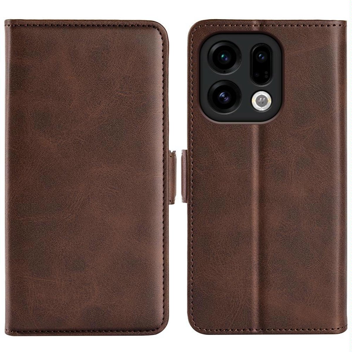 Mobigear Telefoonhoesje geschikt voor OPPO Find X9 Hoesje | Mobigear Slim Magnet Bookcase Portemonnee | Pasjeshouder voor 3 Pasjes | Telefoonhoesje voor Pinpas / OV Kaart / Rijbewijs - Bruin