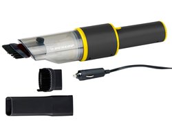 Dunlop Auto Stofzuiger 12V - Handstofzuiger met Borstel en Spleetmondstuk - Auto Stofzuiger met Sigarettenaansteker Aansluiting - Kruimeldief met 3000Pa Zuigkracht - Zwart/Geel