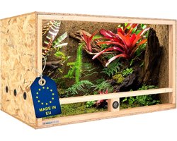 Houten terrarium 100x60x60 cm zijventilatie en hygrometer