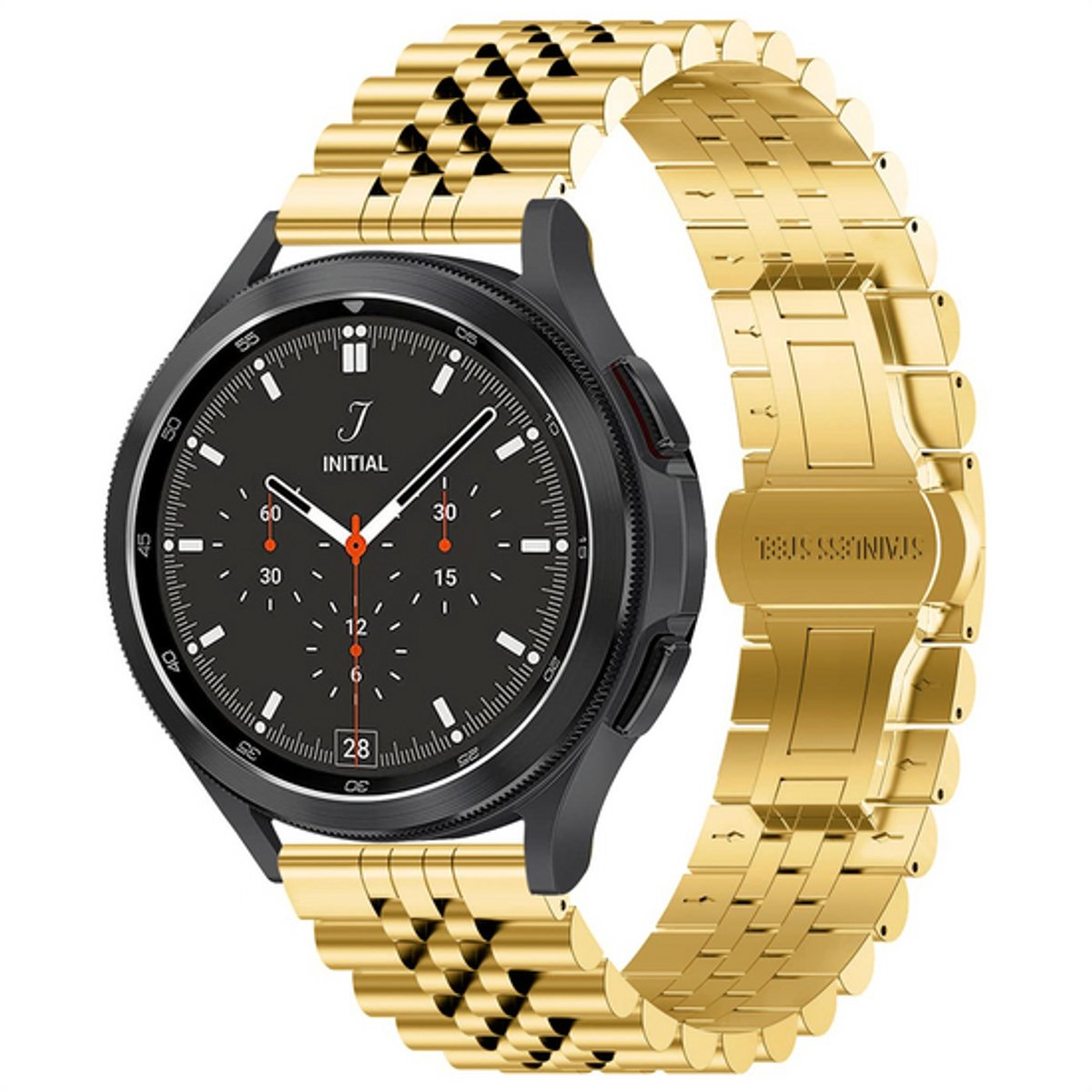By Qubix - Stalen band - Goud - geschikt voor Huawei Watch 5 - 46mm