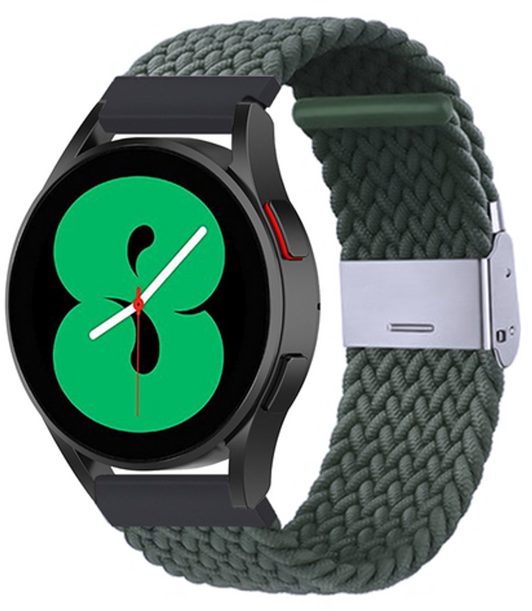 By Qubix - Braided nylon bandje - Donkergroen - geschikt voor Huawei Watch 5 - 46mm