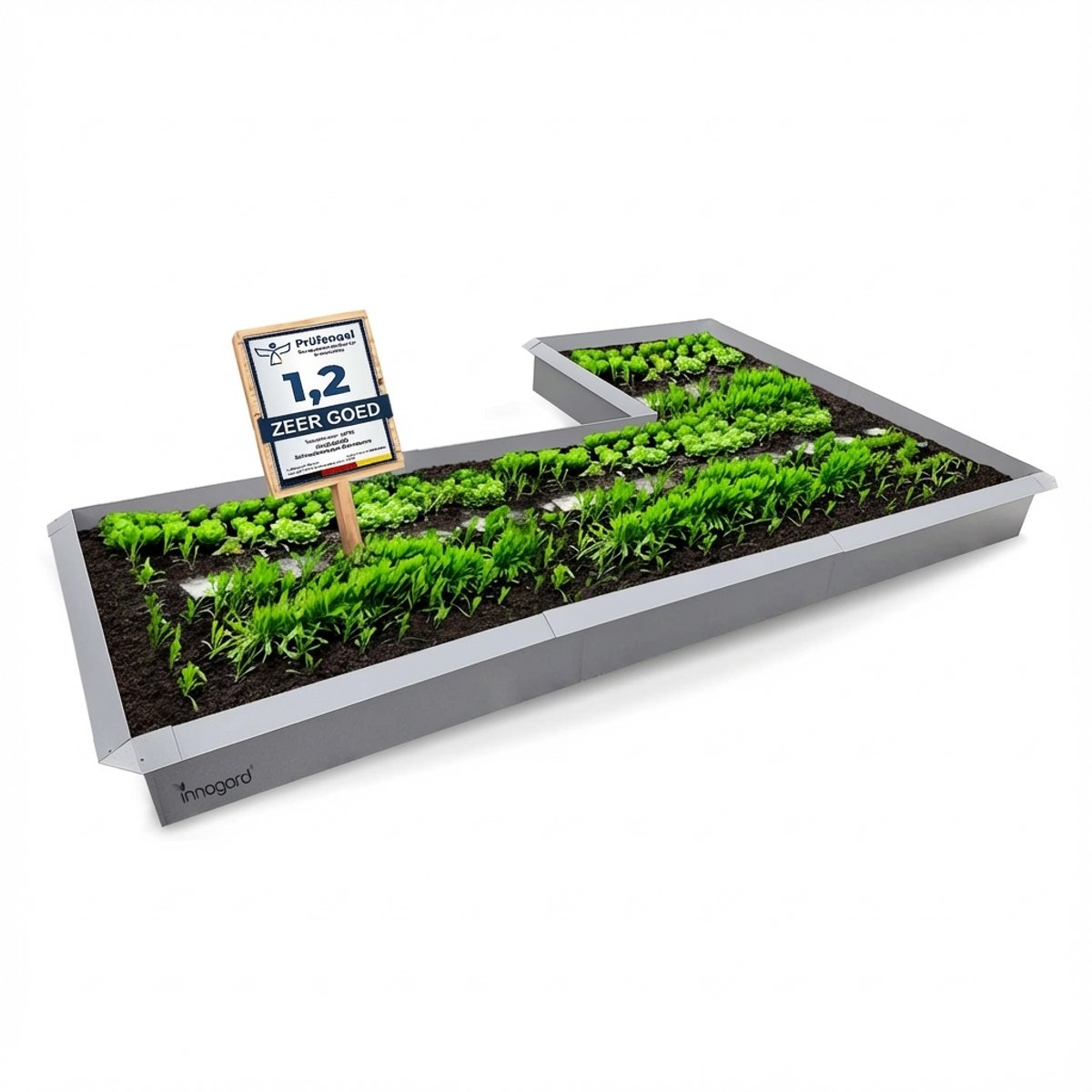 Innogard Slakkenhekset - Slakkenrand - Verzinkt Staal - Plantenbescherming - Zilver (16-delig L-hoek)