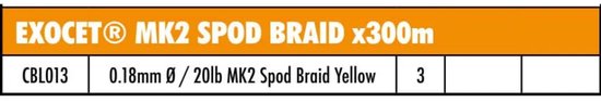 Fox International Exocet Spod Vlecht 300 M Geel 0.180 mm van Fox — afbeelding 3