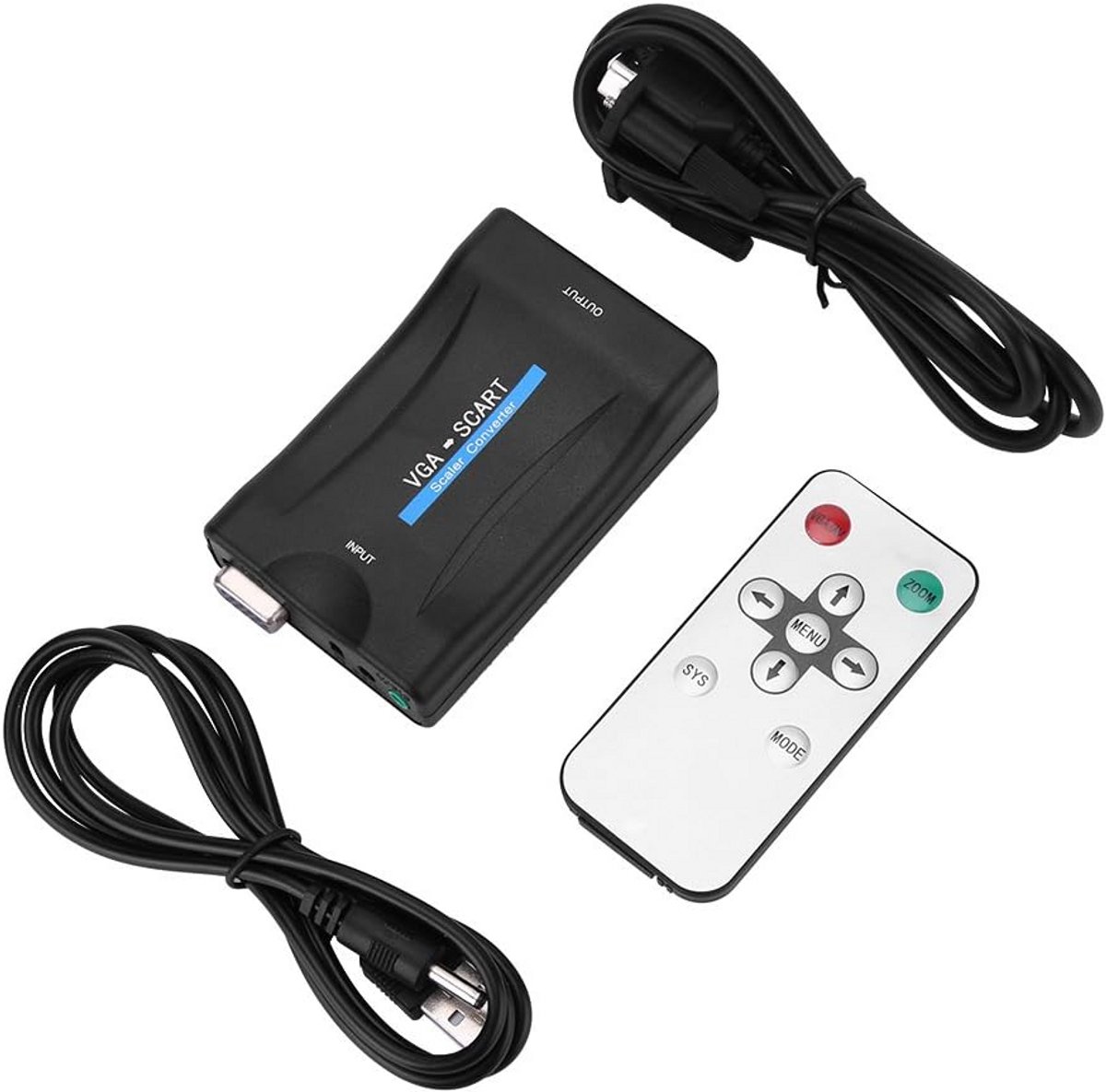 VGA-naar-USB Video Audio Scart-converter met Afstandsbediening voor HD TV en DVD